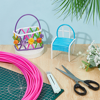 Plastic Rattan Wicker Strips DIY-WH0816-132E-1