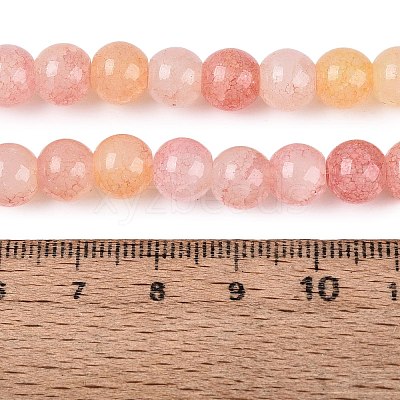 Baking Paint Crackle Glass Beads Strands GLAA-Q106-03A-10-1