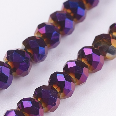 Electroplate Glass Beads Strands EGLA-D020-3x2mm-84-1