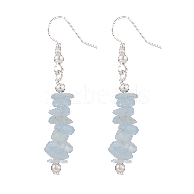 Natural Aquamarine Chips Beaded Jewelry Set SJEW-JS01232-07-1
