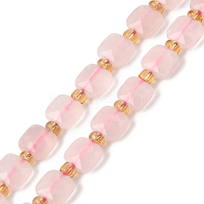 Natural Rose Quartz Beads Strands GG-CBA96AE-A10-6x6mm-1