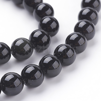Natural Obsidian Beads Strands G-G099-8mm-24-1