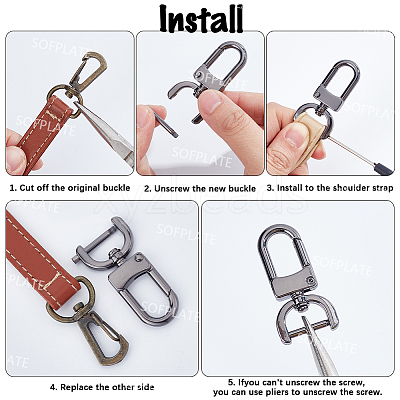 4Pcs Zinc Alloy Swivel Lobster Claw Clasps FIND-SP0005-65B-1