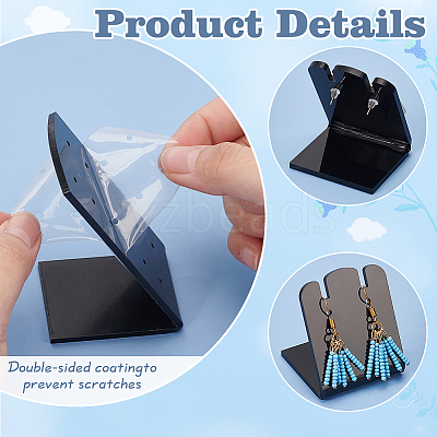 Acrylic Slant Bacl Earring Display Stands EDIS-WH0031-28C-01-1