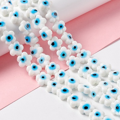 Handmade Evil Eye Lampwork Beads Strands LAMP-F024-03A-1