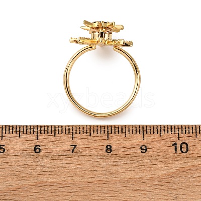 Brass Micro Pave Cubic Zirconia Finger Rings RJEW-S636-01G-1