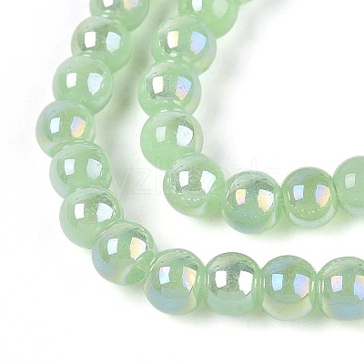 Electroplate Imitation Jade Glass Beads Strands GLAA-T032-J4mm-AB03-1