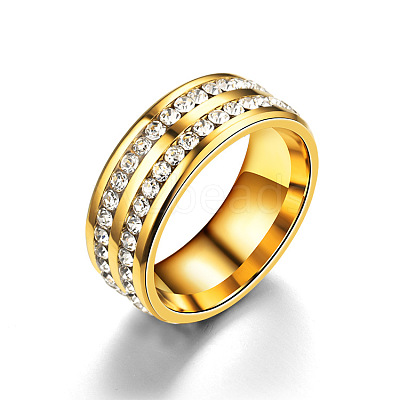 201 Stainless Steel Rhinestone Finger Ring FS-WGE7DD5-13-1