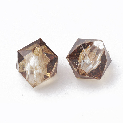 Two Tone Transparent Spray Painted Acrylic Beads ACRP-T005-26A-1