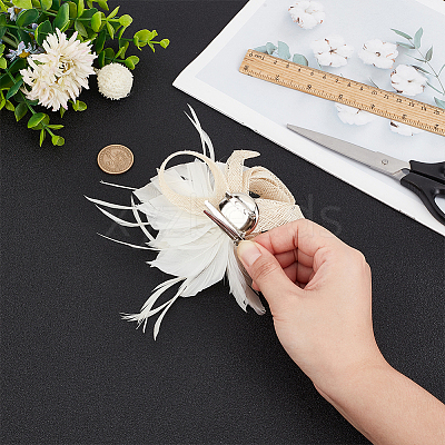 Women's Feather Aligator Hair Clips OHAR-WH0034-13B-1