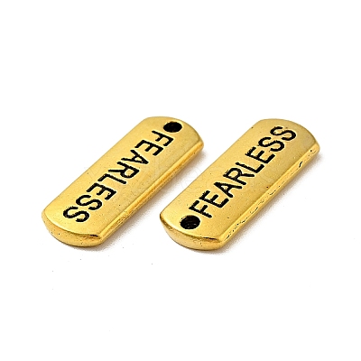 Tibetan Style Alloy Rectangle with Word Fearless Pendants LS-TIBEP-Q043-064AG-RS-1
