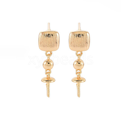 Brass Stud Earring Findings KK-S364-053-1