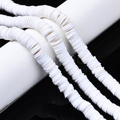 Flat Round Handmade Polymer Clay Beads CLAY-R067-10mm-17-1