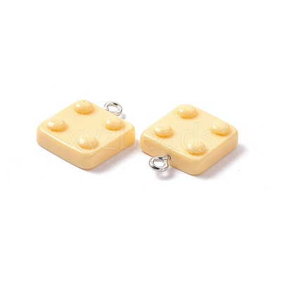 Opaque Resin Pendants RESI-G051-04B-1