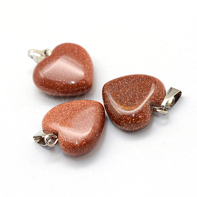 Heart Synthetic Goldstone Pendants G-Q371-12-1