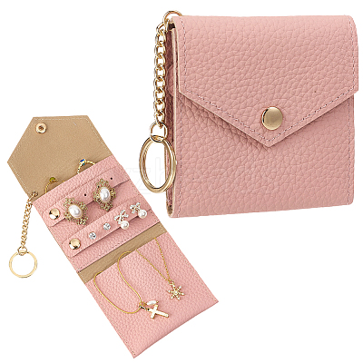 1Pc Cowhide Travel Jewelry Storage Pouches ABAG-CL0001-60B-1