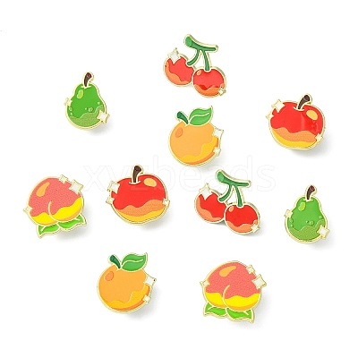 10Pcs 5 Styles Fruit Enamel Pin JEWB-CJ0003-20-1
