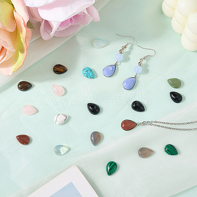 36Pcs 12 Styles Natural & Synthetic Mixed Gemstone Cabochons G-SP0001-41-1