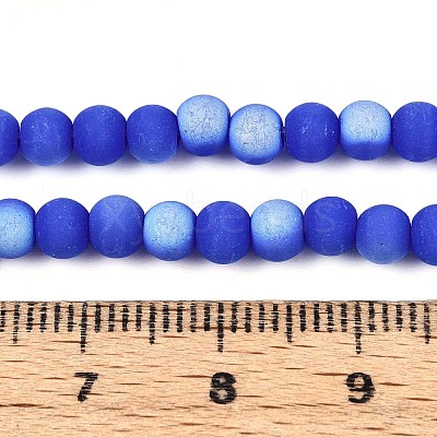 Frosted Opaque Glass Beads Strands GLAA-T032-P4mm-MBB11-1