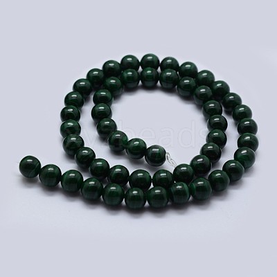 Natural Malachite Beads Strands G-F571-27A2-6mm-1