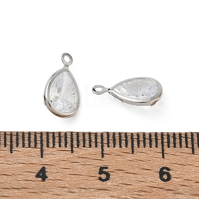 Brass Pave Clear Cubic Zirconia Charms CU-CBAD360-01P-02-1