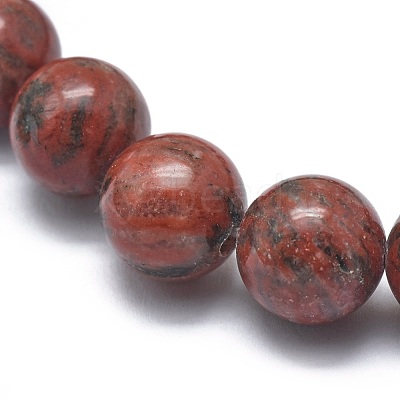 Natural Sesame Jasper/Kiwi Jasper Bead Stretch Bracelets BJEW-K212-B-037-1