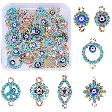 35Pcs 7 Styles Alloy Enamel Connector Charms FIND-SZ0003-56-1