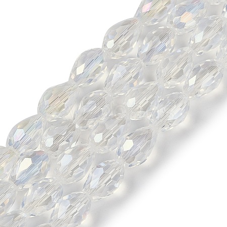 Transparent Electroplate Glass Beads Strands X-EGLA-N013-T10mm-B01-1