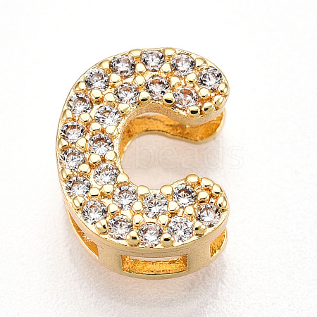 Brass Micro Pave Cubic Zirconia Charms KK-N254-217G-C-1