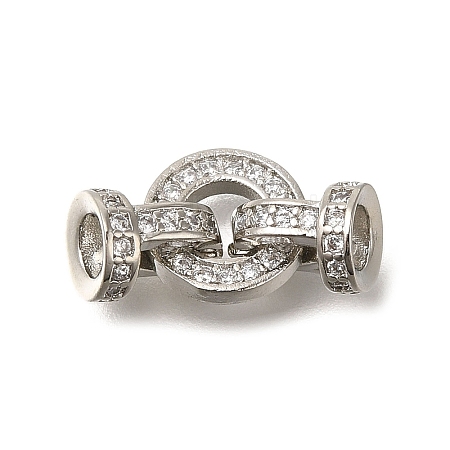 Rack Plating Ring Brass Micro Pave Cubic Zirconia Fold Over Clasps KK-F883-19P-01-1