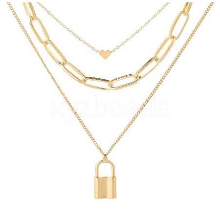 Alloy Pendant Layered Chain Necklaces for Women WGC39CD-10-1