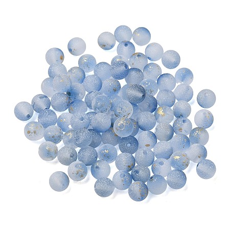 Frosted Transparent Glass Beads GLAA-A045-04L-1