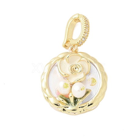 Brass Enamel Pendants KK-F886-03G-06-1