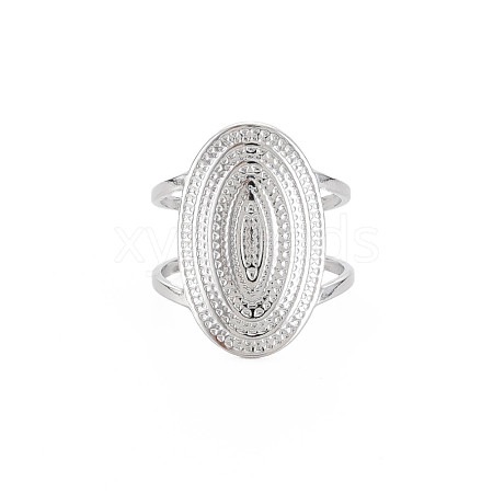 Non-Tarnish 304 Stainless Steel Oval Wide Open Cuff Ring for Women RJEW-S405-172P-1