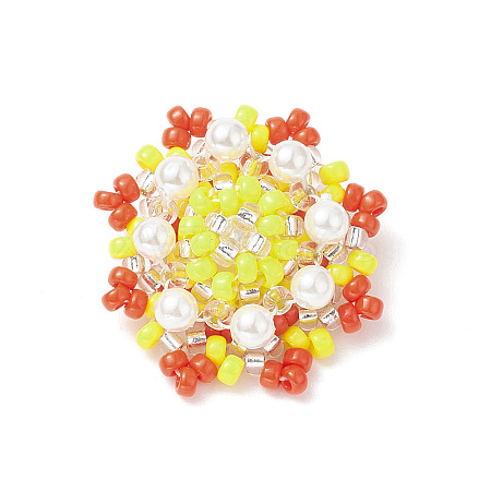 Seed Beads Beaded Charms PALLOY-MZ00119-02-1