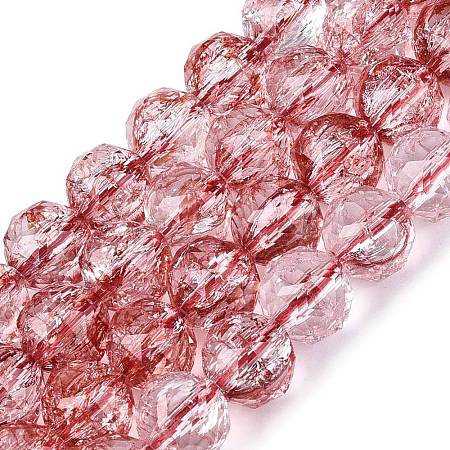 Crackle Transparent Glass Beads Strands GLAA-N063-10mm-14-1