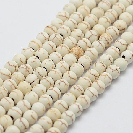 Synthetic Magnesite Bead Strands G-P228-43-4mm-1