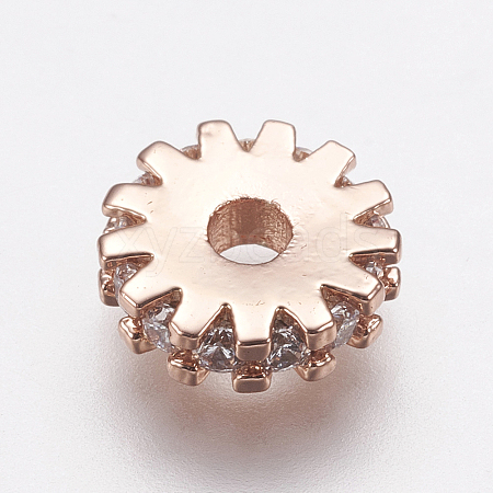 Brass Micro Pave Cubic Zirconia Bead Spacers LS-ZIRC-E143-21RG-1