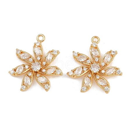 Brass Micro Pave Cubic Zirconia Pendants KK-F910-13G-1