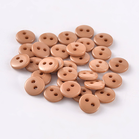 2-Hole Flat Round Resin Sewing Buttons for Costume Design BUTT-E119-36L-09-1