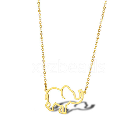 Cute Cartoon Animal 304 Stainless Steel Pendant Necklaces QV5065-14-1