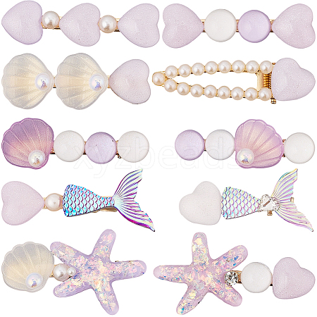 2 Bags 2 Styles Resin & Alloy Alligator Hair Clips AJEW-CY0001-39C-1
