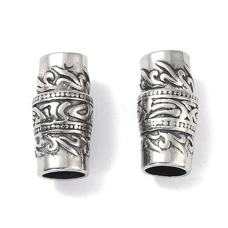 Tibetan Style 316 Surgical Stainless Steel Magnetic Clasps Hand Polished STAS-P362-12A-AS-1