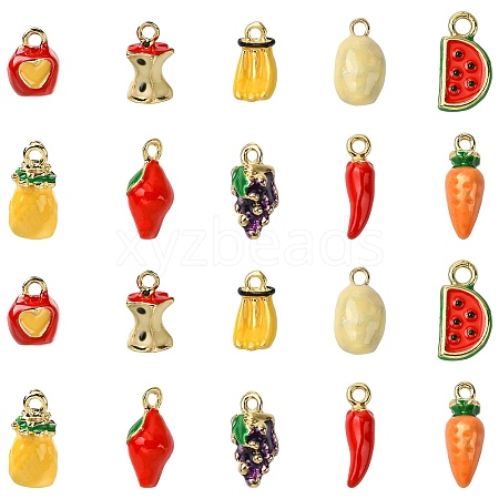 20Pcs 10 Styles Alloy Enamel Pendants FIND-CJ0003-68-1