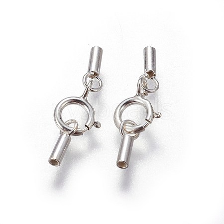 925 Sterling Silver Spring Ring Clasps STER-G019-A-08S-1