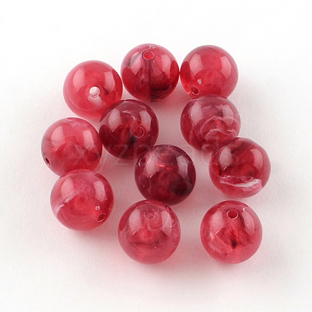 Round Imitation Gemstone Acrylic Beads OACR-R029-12mm-09-1