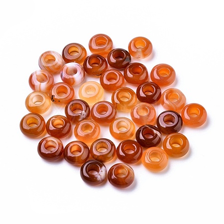 Natural Banded Agate European Beads G-G740-12x6mm-29-1