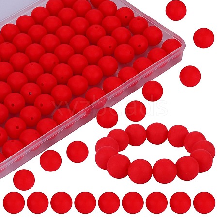80Pcs Round Silicone Focal Beads SIL-SZ0001-24-35-1