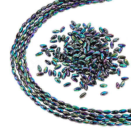 4 Strands Electroplated Glass Beads Strands EGLA-AR0001-20-1