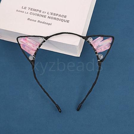 Natural Rose Quartz Hair Bands PW-WG22359-02-1